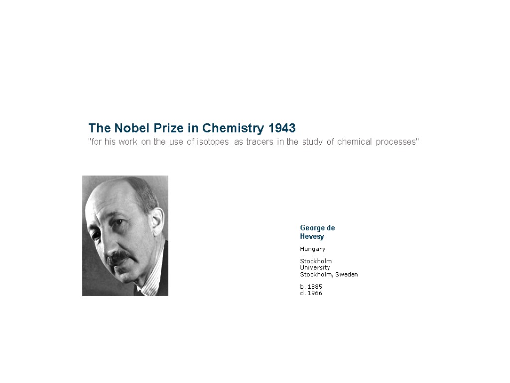 The Nobel Prize in Chemistry 1943 